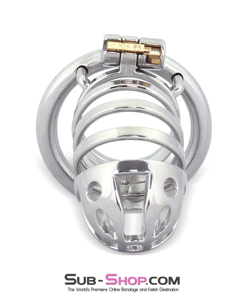 6764M      The Slammer Stainless Steel Locking Chastity Cock Cage