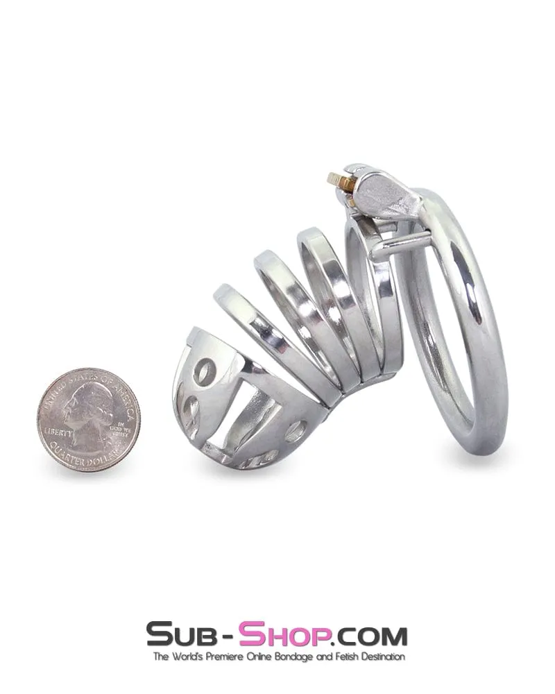 6764M      The Slammer Stainless Steel Locking Chastity Cock Cage