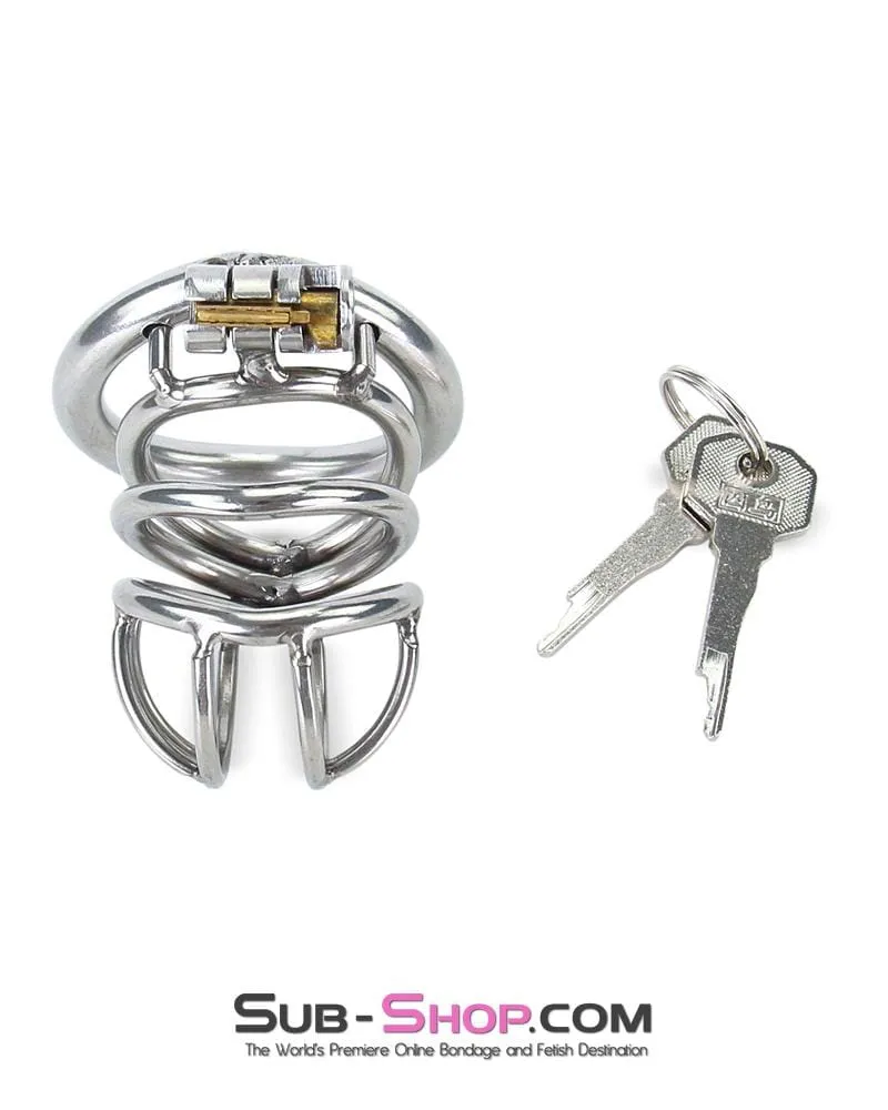 6982RS      The Observatory High Security Tumbler Style Locking Steel Male Chastity Device