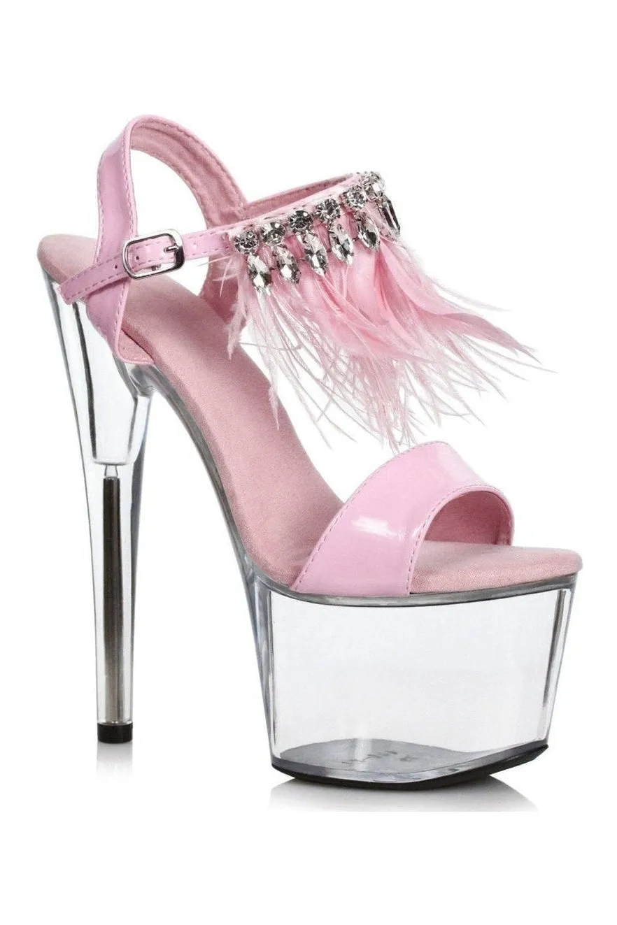 709-ZAHRA Stripper Sandal | Pink Rhinestones