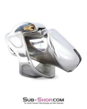 7227M      Short Dick Steele High Security Chastity Cock Cage with Medium Cock Cuff