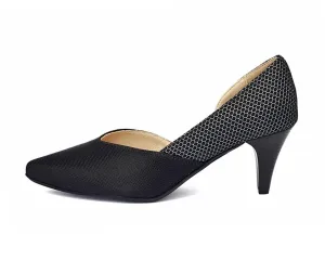 #9 BLACK & BLACK MESH HEELS