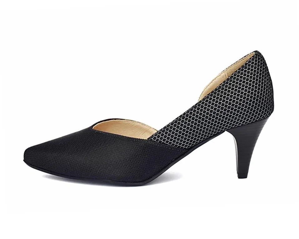 #9 BLACK & BLACK MESH HEELS