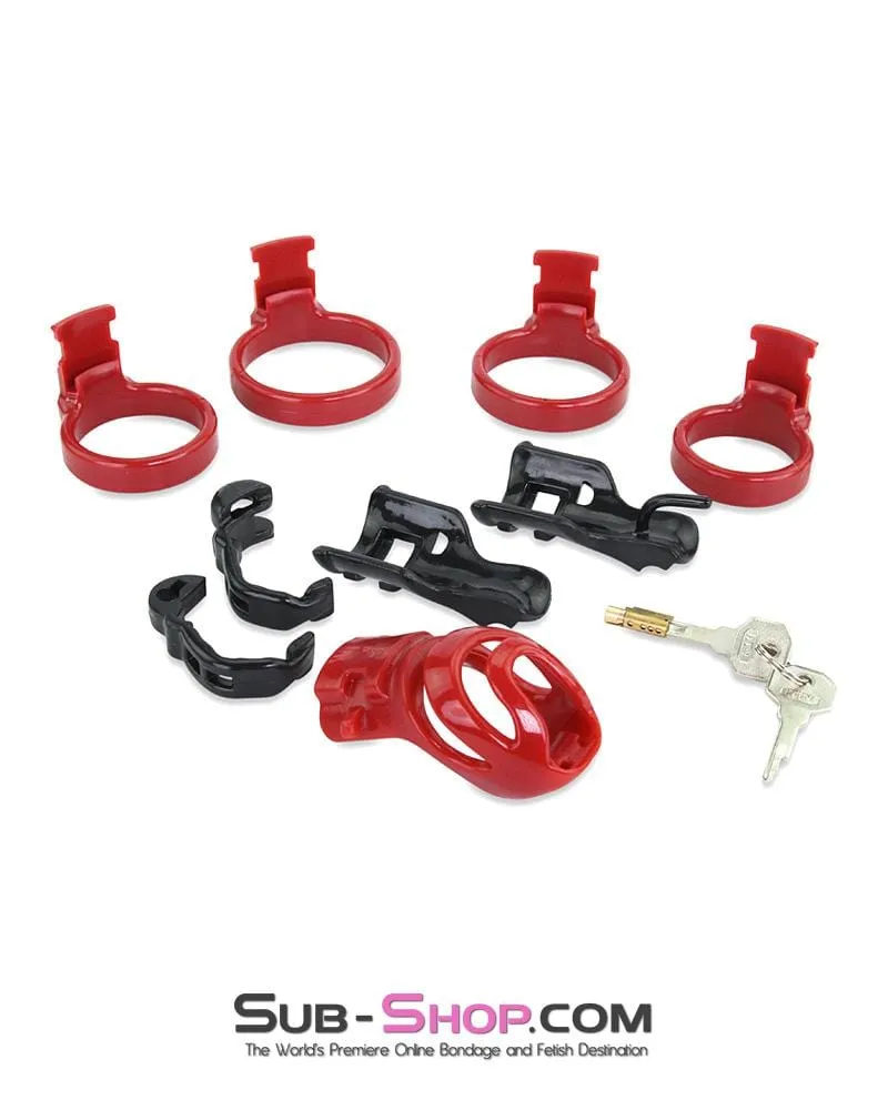 9059AE      Long Knight High Security Hinged Locking Male Chastity Device