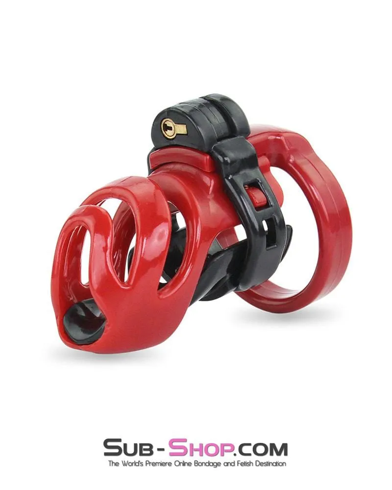 9059AE      Long Knight High Security Hinged Locking Male Chastity Device