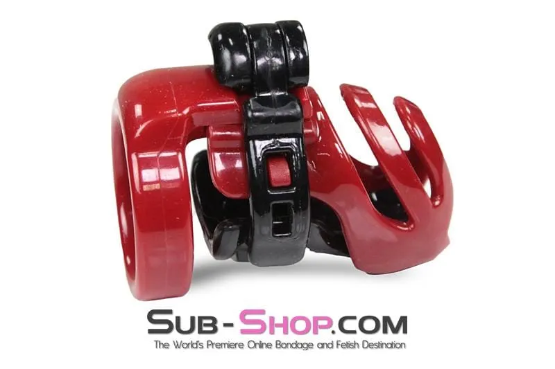 9059AE      Long Knight High Security Hinged Locking Male Chastity Device