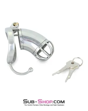 9935RS      High Security Tease and Torment Steel Male Chastity Tube with Ball Separation Rod