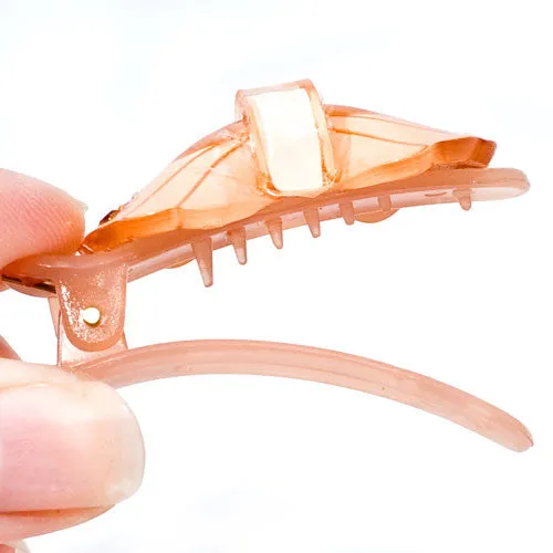 Acrylic Bow on Small Alligator Beak Clip - 1 piece