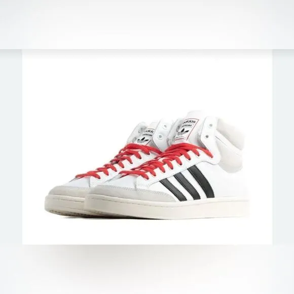Adidas - Unisex Americana Hi Retro Shoes -‎ Men's 5 / Women's 6.5 - White &amp; Navy