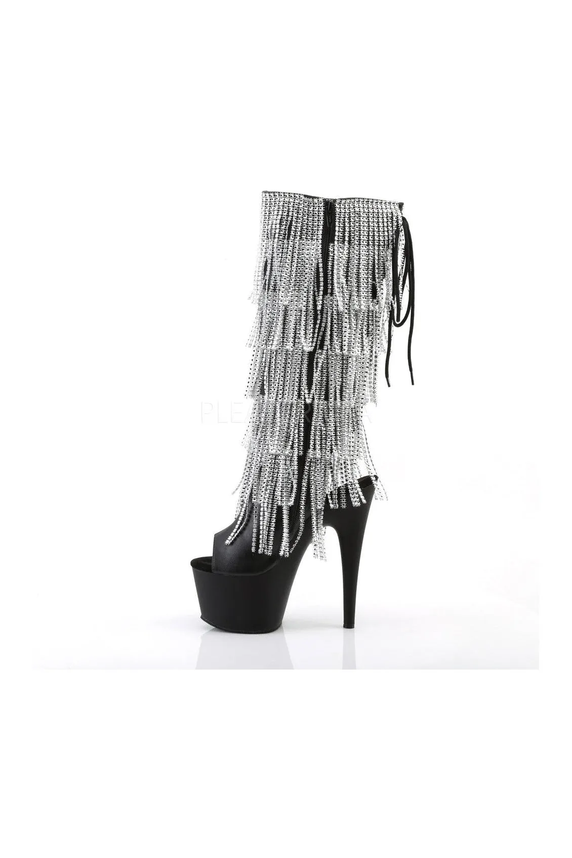 ADORE-2024RSF Platform Boot  | Black Faux Leather