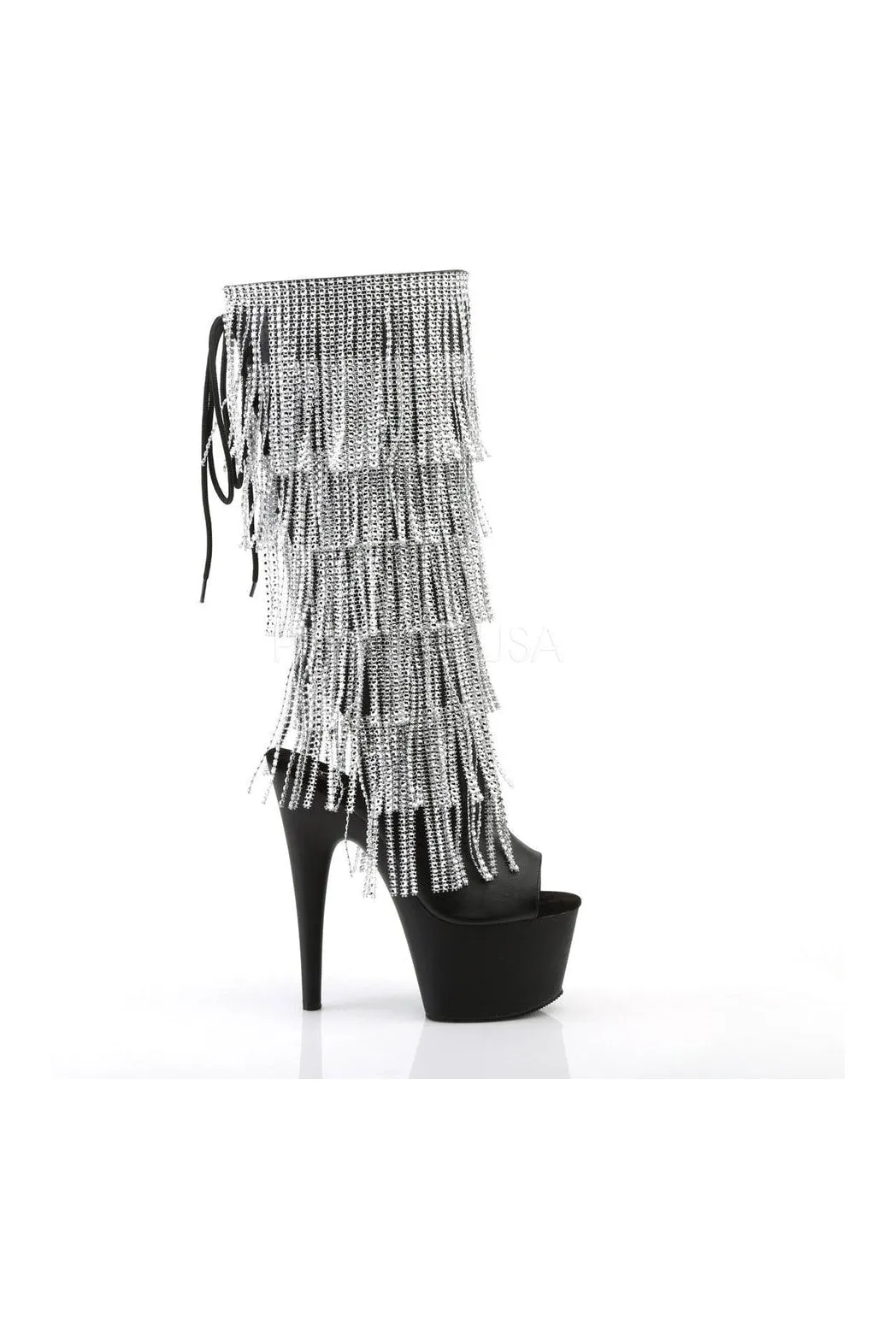 ADORE-2024RSF Platform Boot  | Black Faux Leather