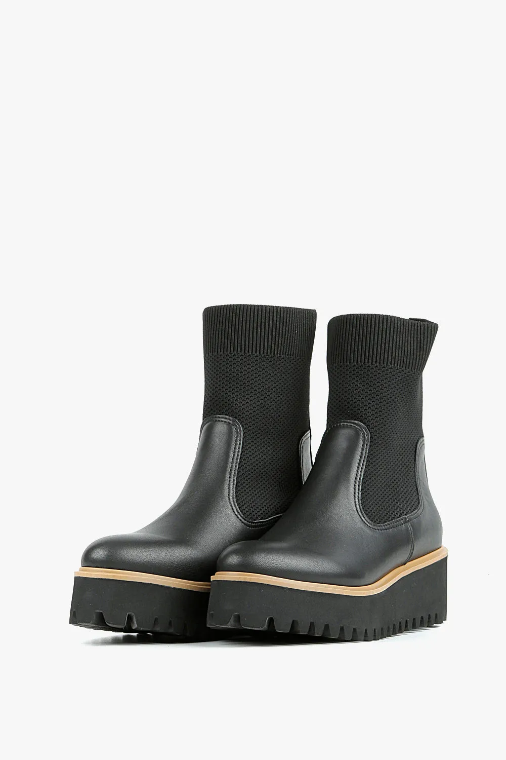 All Black Flatform Sock Boot