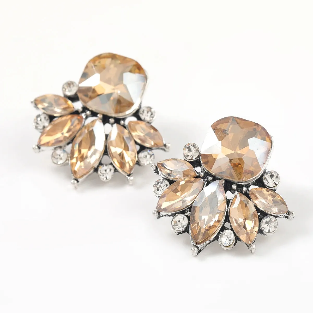 All Match ✨ Metal Rhinestone Glass Geometric Earrings