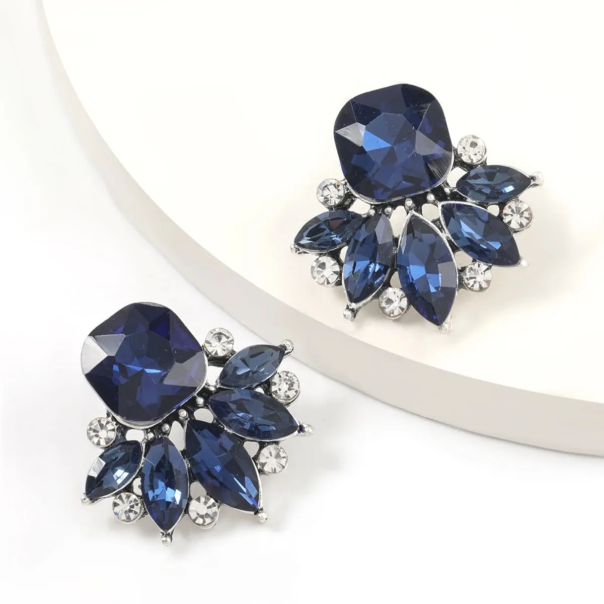 All Match ✨ Metal Rhinestone Glass Geometric Earrings