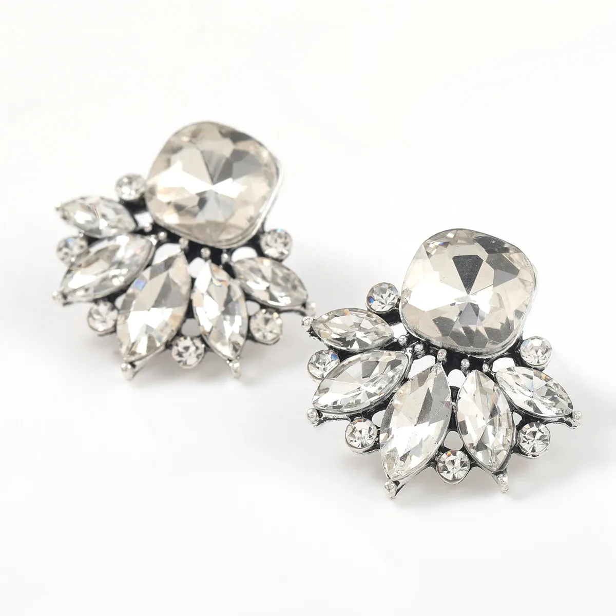 All Match ✨ Metal Rhinestone Glass Geometric Earrings