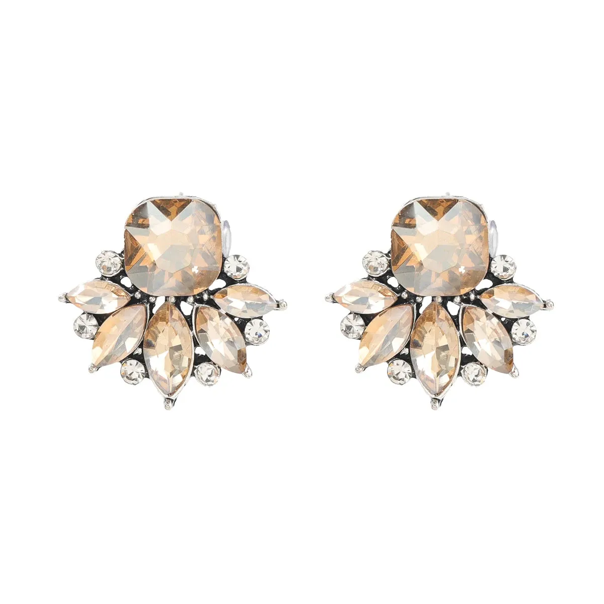 All Match ✨ Metal Rhinestone Glass Geometric Earrings