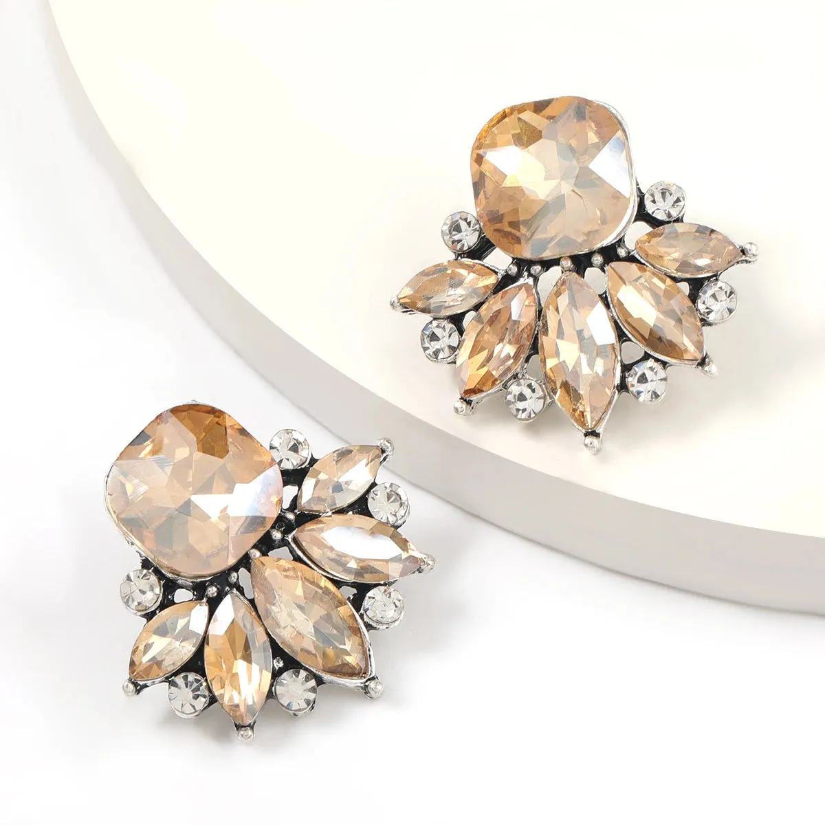 All Match ✨ Metal Rhinestone Glass Geometric Earrings