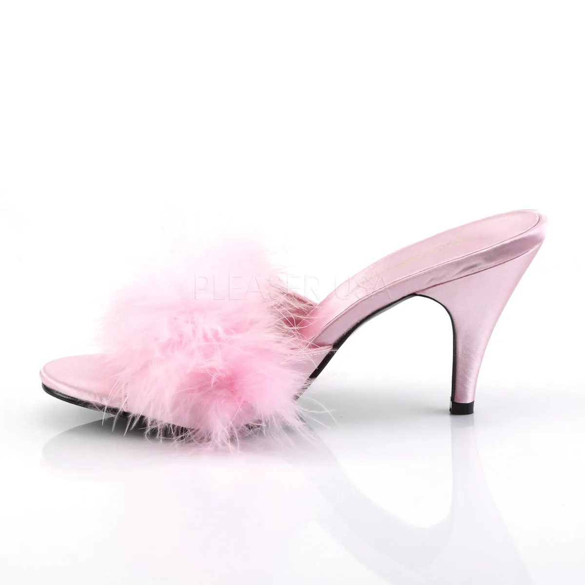 AMOUR-03  Baby Pink Satin-Fur