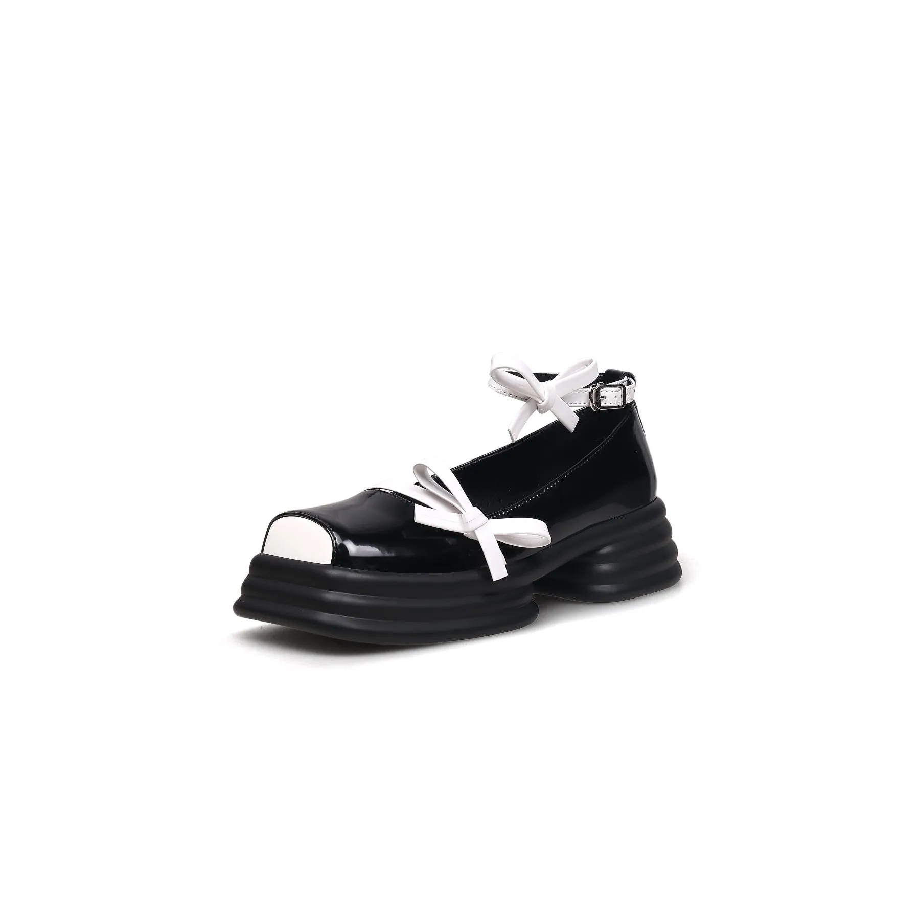 Ankle Strap Leather Mary Jane Black
