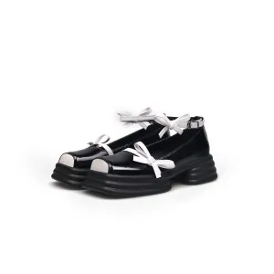 Ankle Strap Leather Mary Jane Black