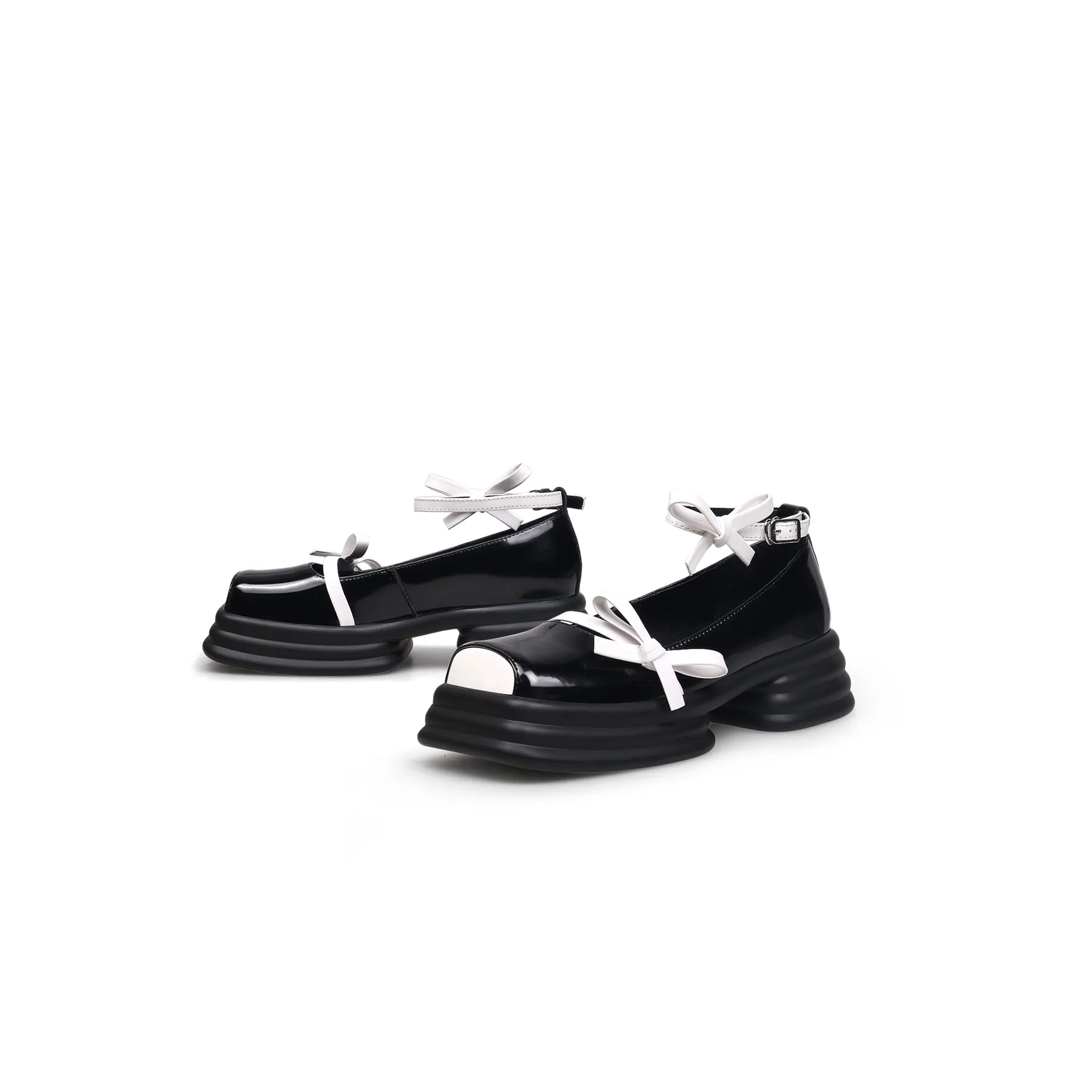 Ankle Strap Leather Mary Jane Black
