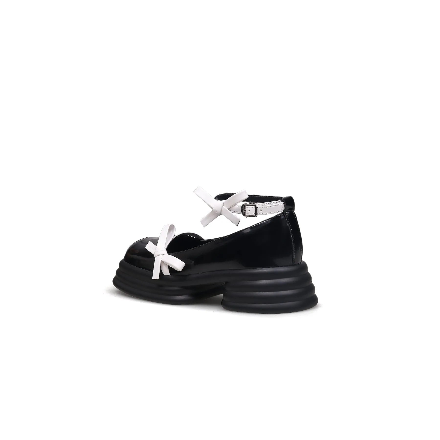 Ankle Strap Leather Mary Jane Black