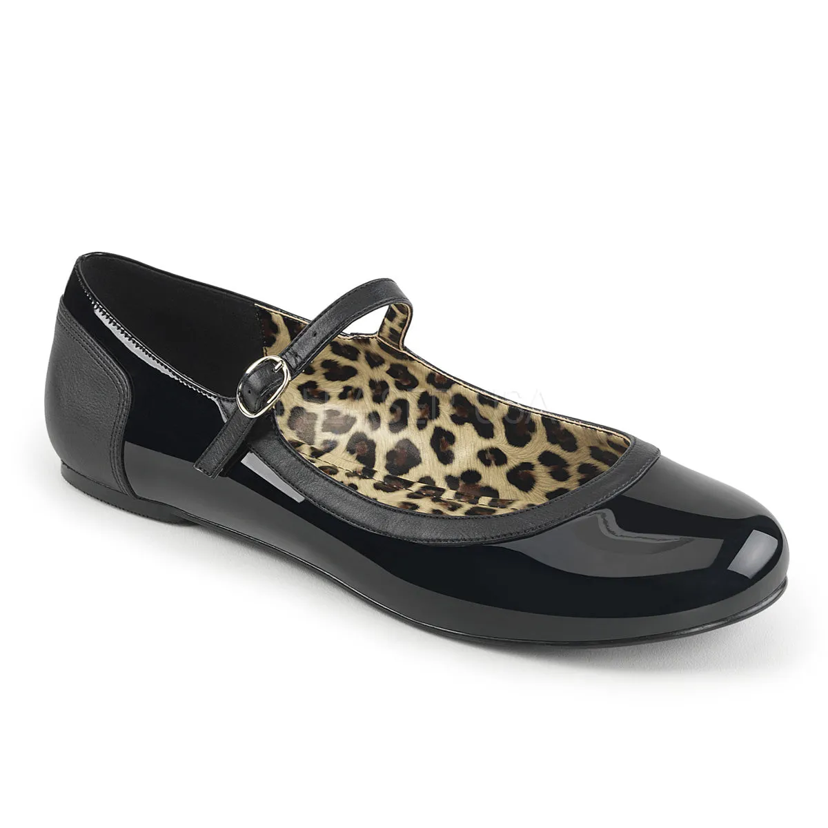 ANNA-02  Black Patent-Faux Leather