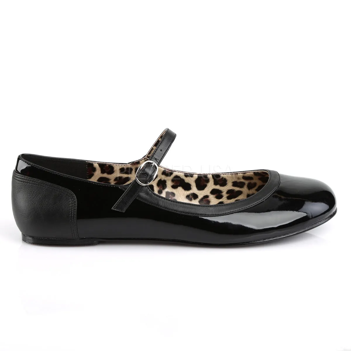 ANNA-02  Black Patent-Faux Leather
