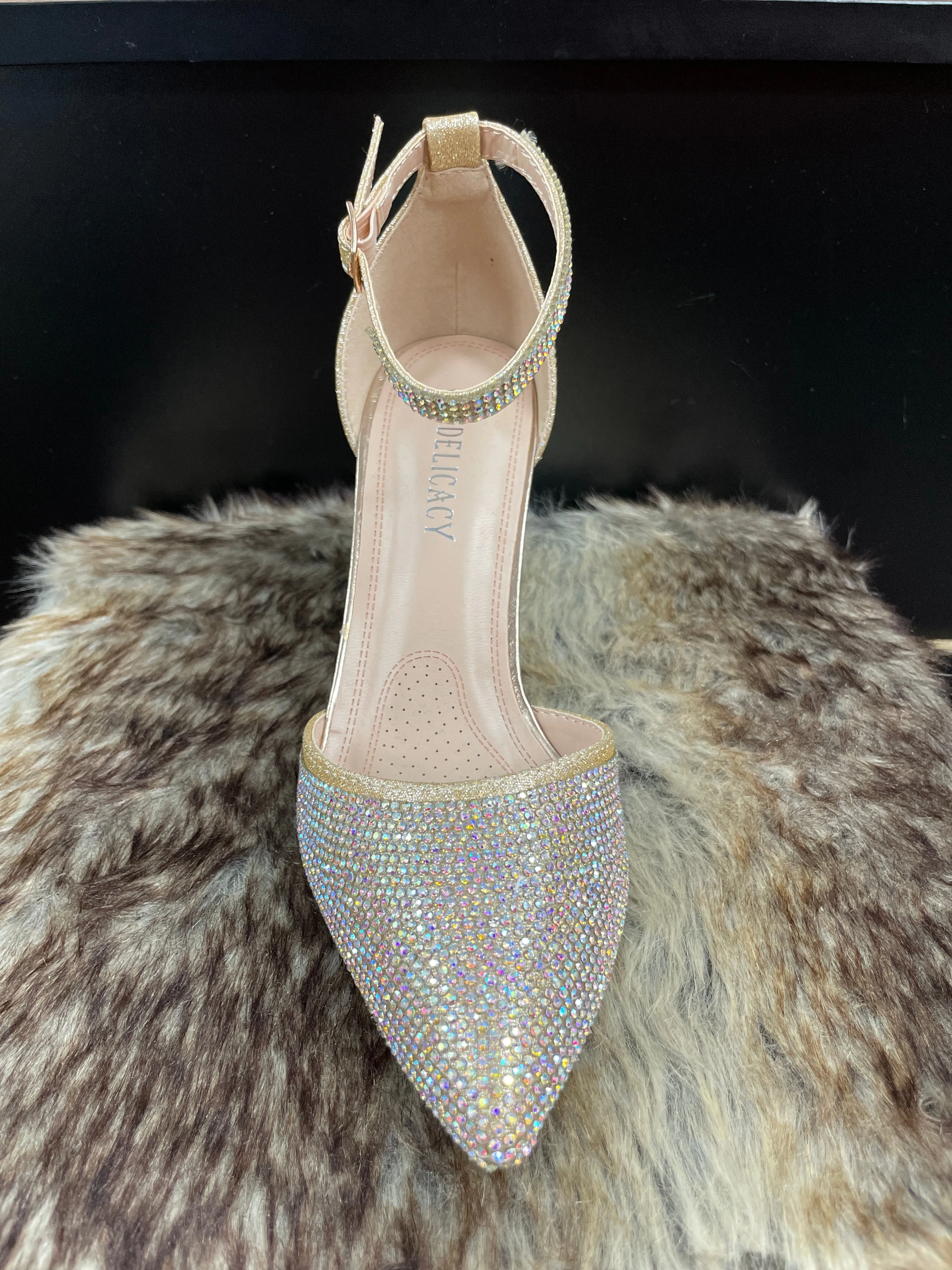 Anna Gold Rhinestone Heels
