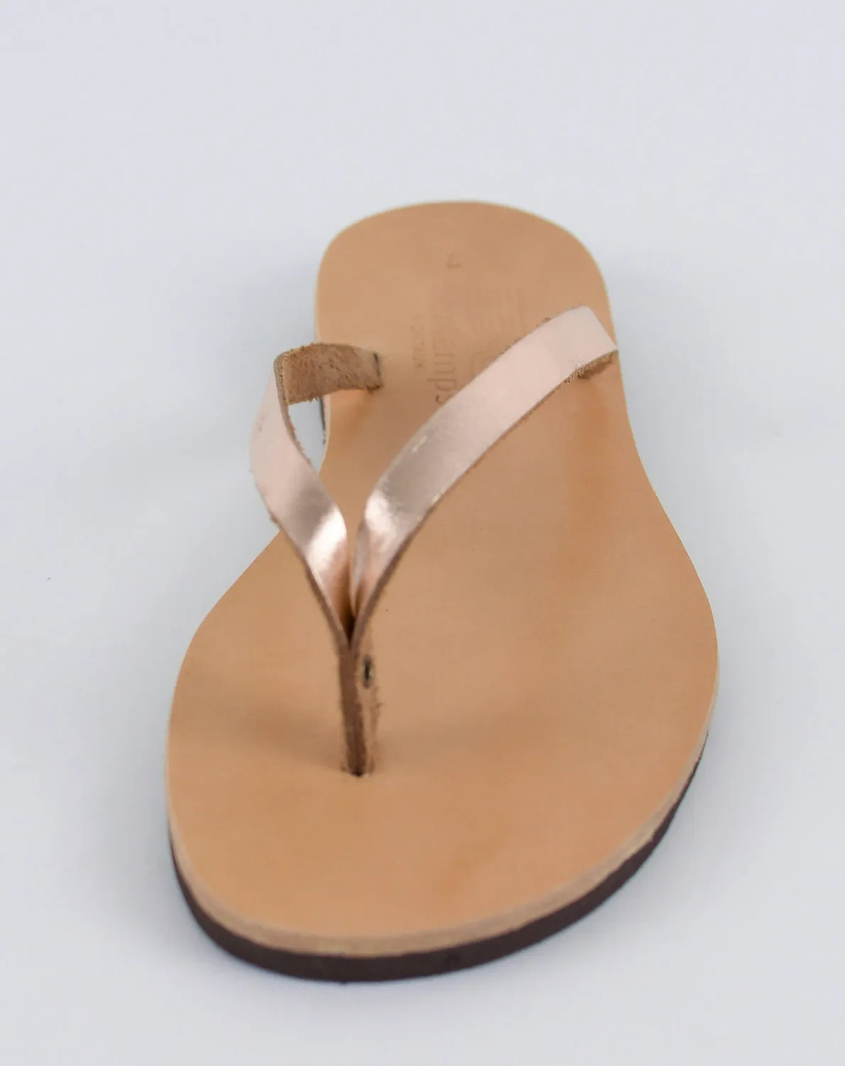 APHRODITE ROSE GOLD LEATHER FLIP-FLOPS