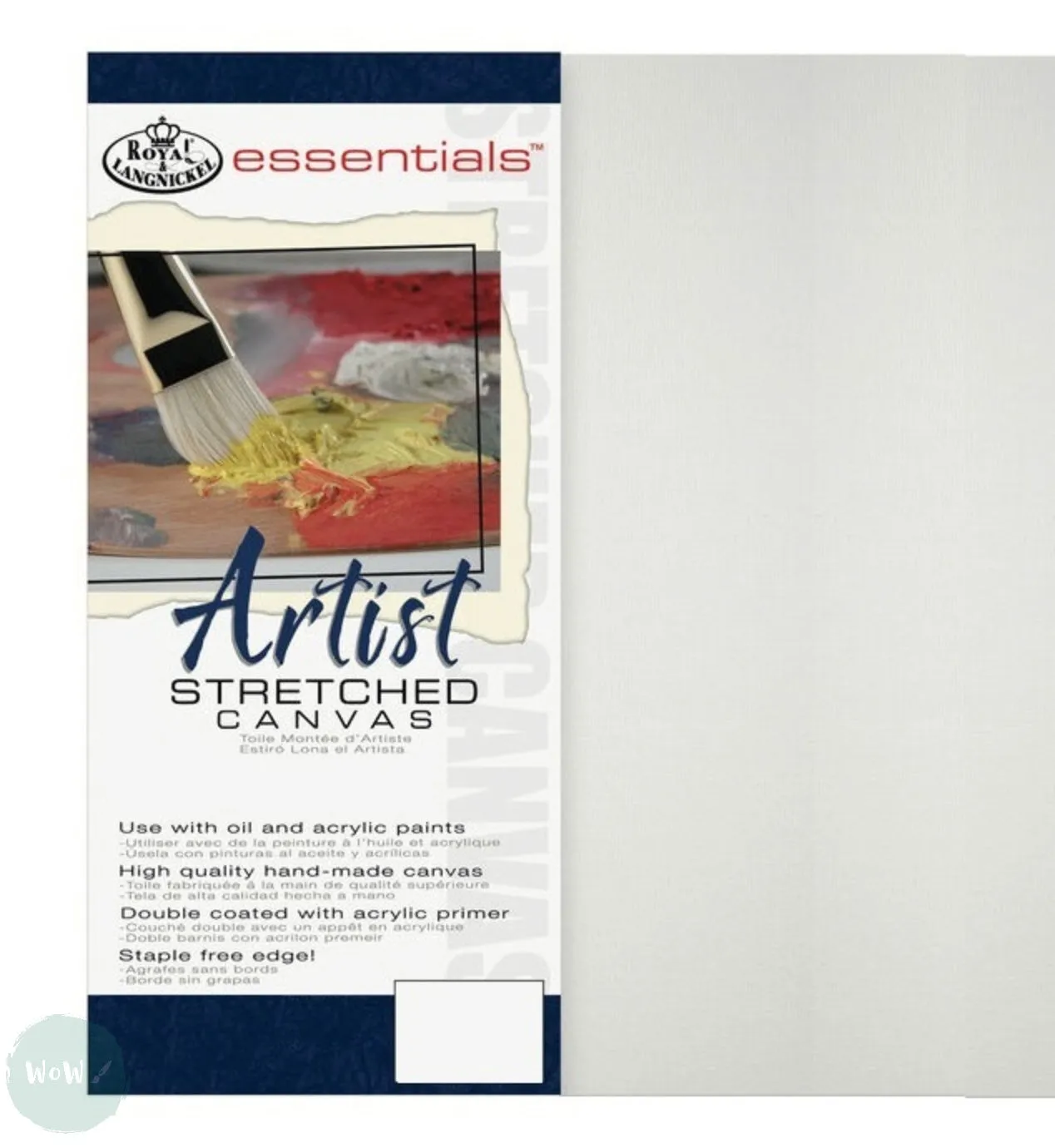 Artists Stretched Canvas - STANDARD Depth - WHITE PRIMED Cotton - SINGLE  - ESSENTIALS -   12 x 16" (305 x 406 mm)