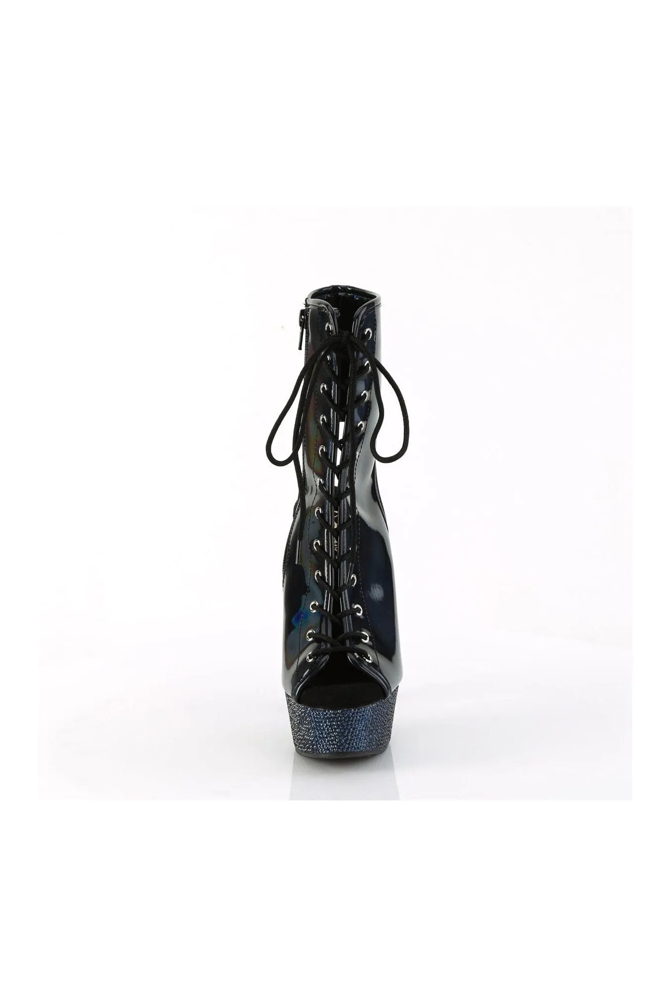 BEJEWELED-1016-6 Black Patent Ankle Boot