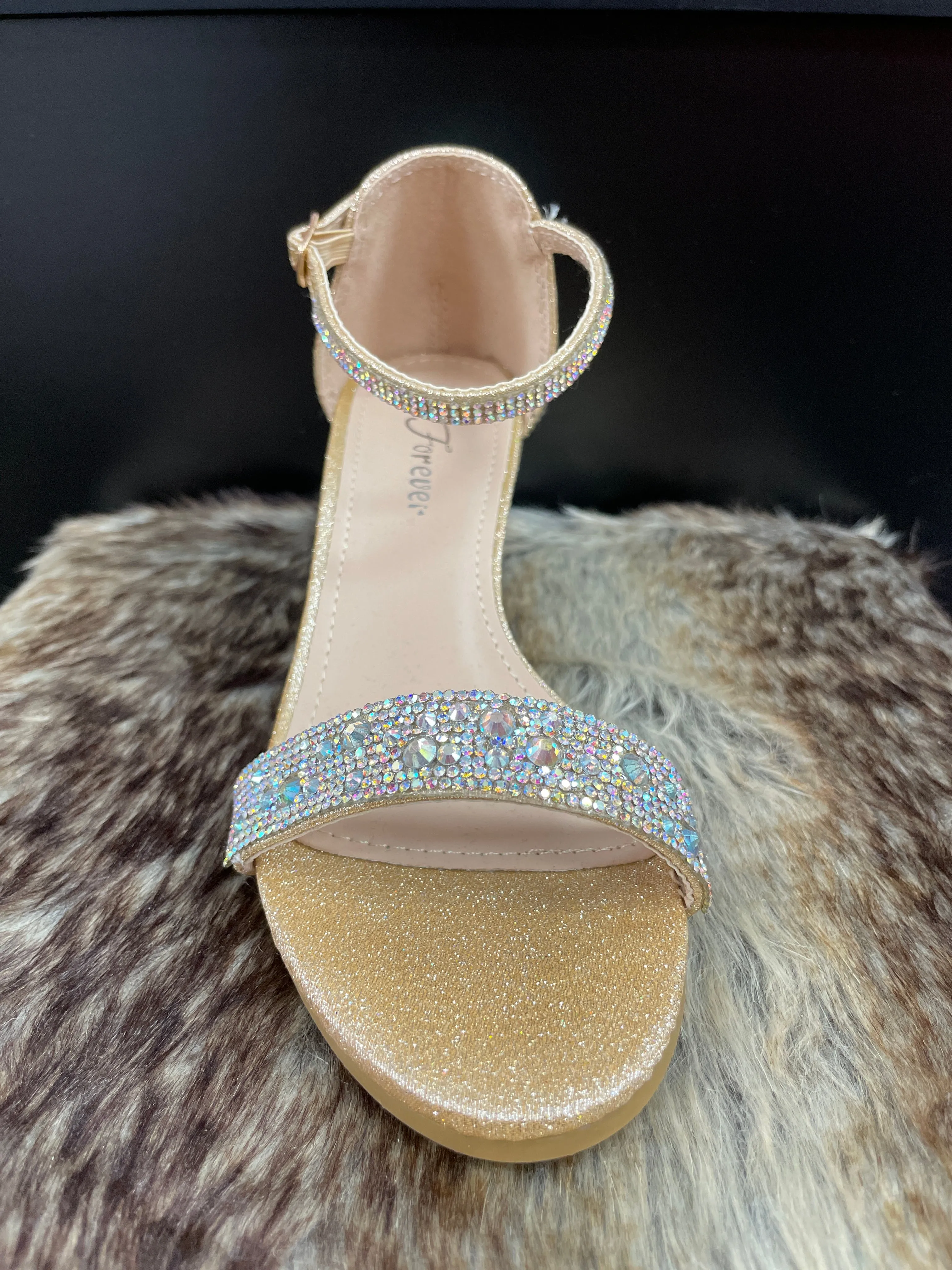 Belle Gold Rhinestone Heels