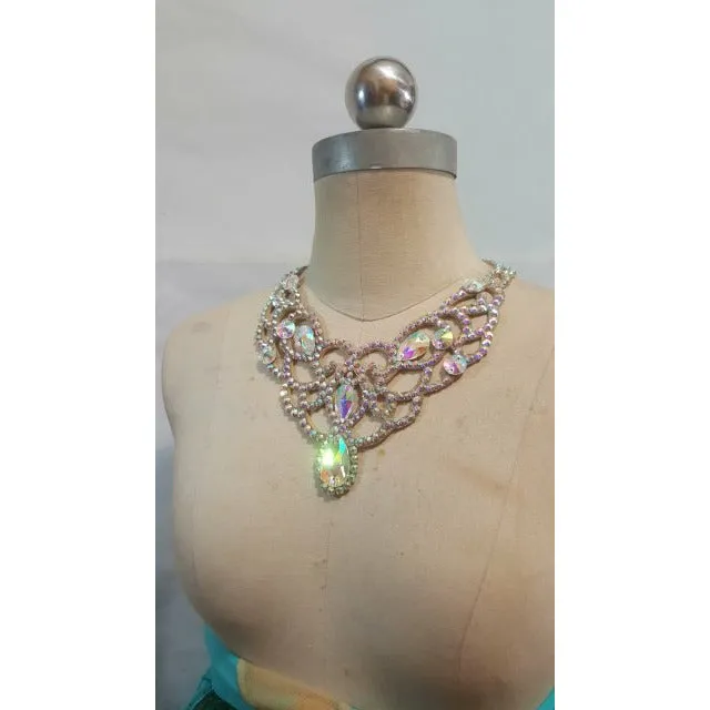 Belly Dance Necklace Rhinestone Chain Female High-End Diamond-Studded Competition Performance Accessories