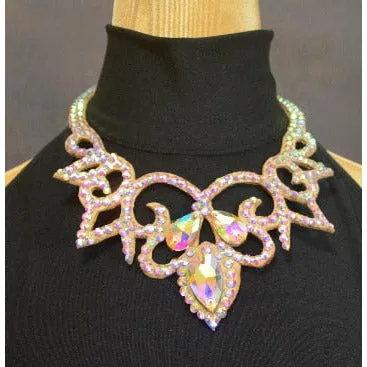Belly Dance Necklace Rhinestone Chain Female High-End Diamond-Studded Competition Performance Accessories