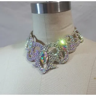 Belly Dance Necklace Rhinestone Chain Female High-End Diamond-Studded Competition Performance Accessories