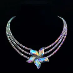 Belly Dance Necklace Rhinestone Chain Female High-End Diamond-Studded Competition Performance Accessories