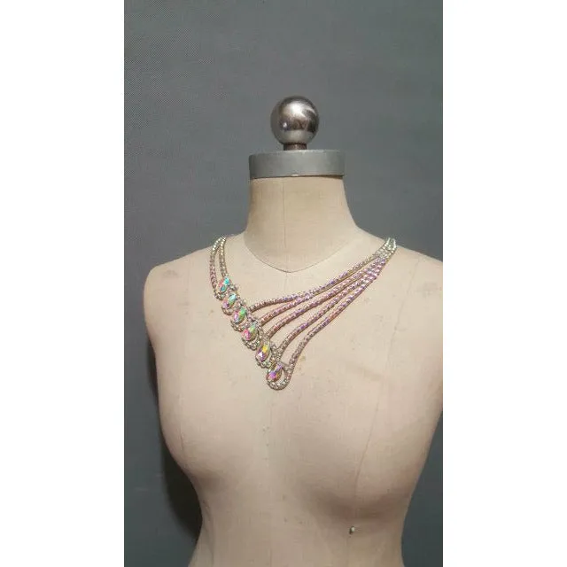 Belly Dance Necklace Rhinestone Chain Female High-End Diamond-Studded Competition Performance Accessories