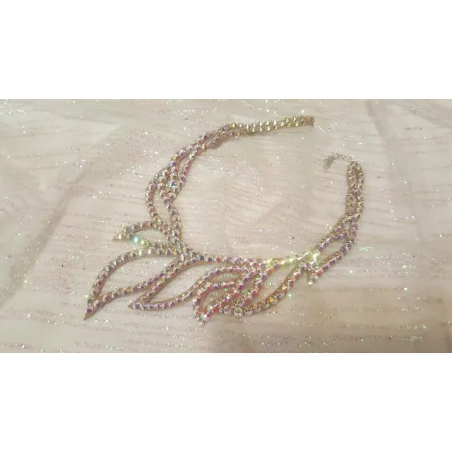 Belly Dance Necklace Rhinestone Chain Female High-End Diamond-Studded Competition Performance Accessories