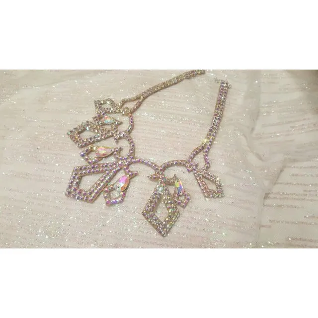 Belly Dance Necklace Rhinestone Chain Female High-End Diamond-Studded Competition Performance Accessories
