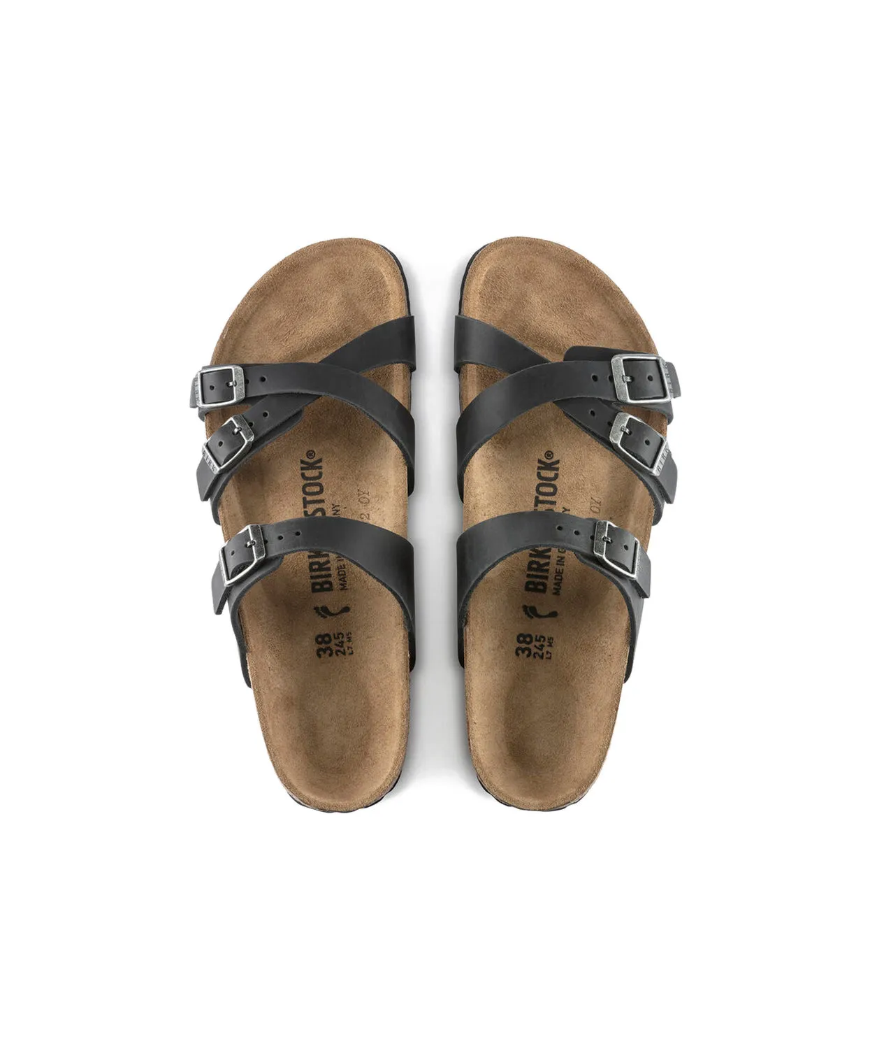 Birkenstock Franca Oiled Leather Black Sandals