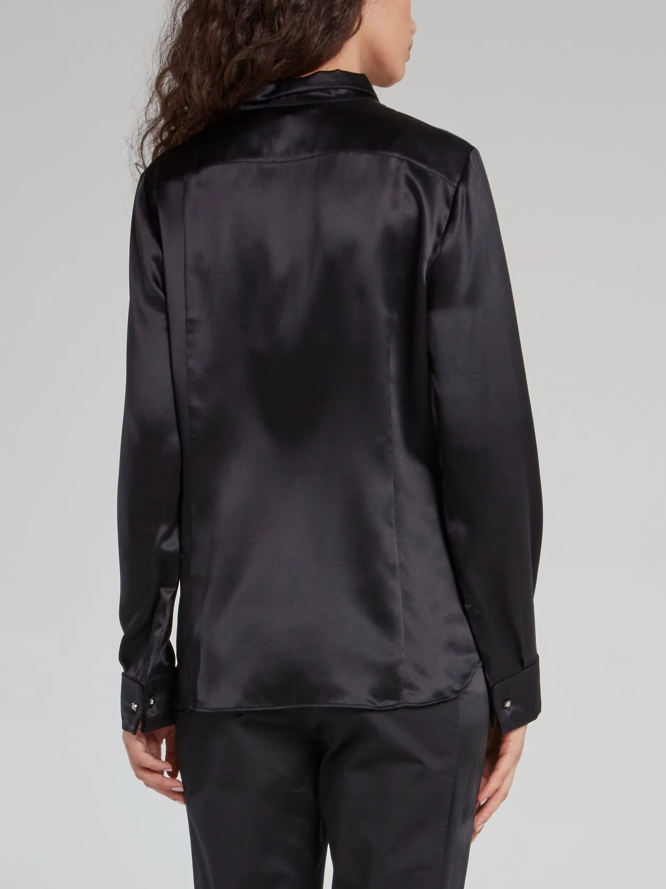 Black Button Up Silk Shirt