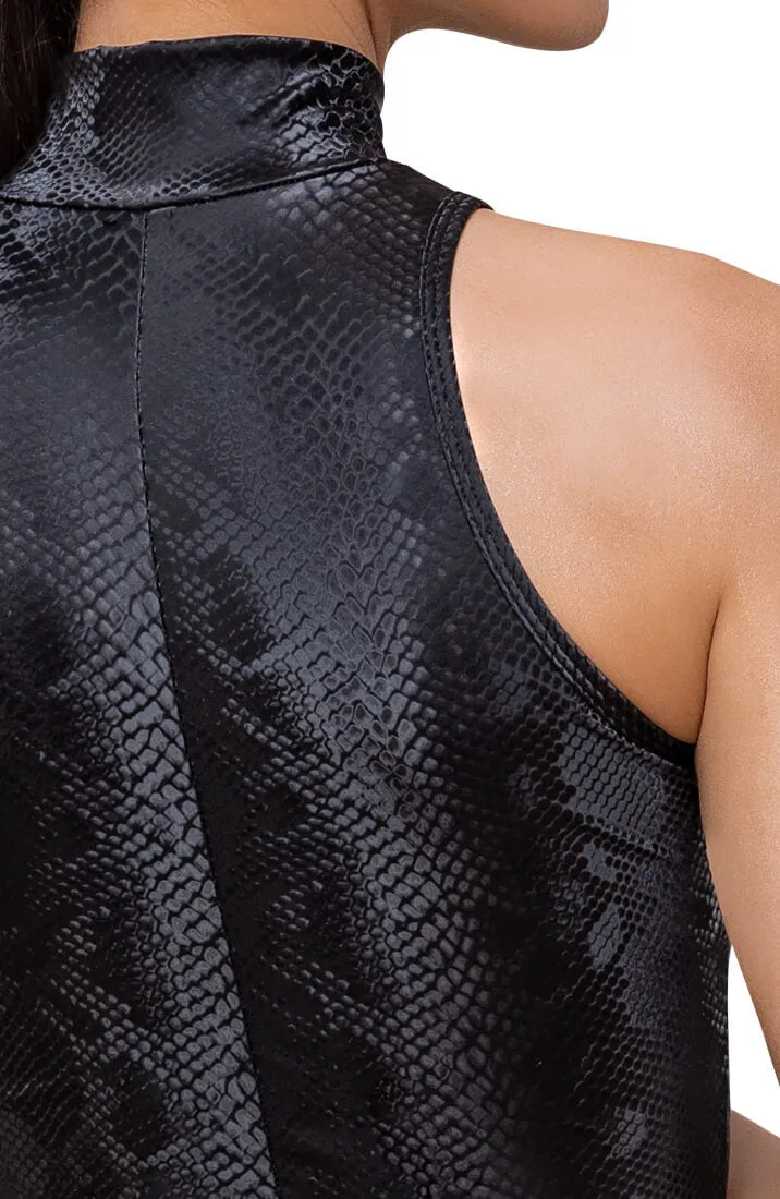 Black faux snakeskin bodysuit - Option One
