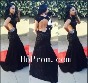 Black Prom Dresses,Mermaid Prom Dress,Satin Evening Dresses