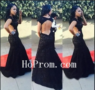 Black Prom Dresses,Mermaid Prom Dress,Satin Evening Dresses