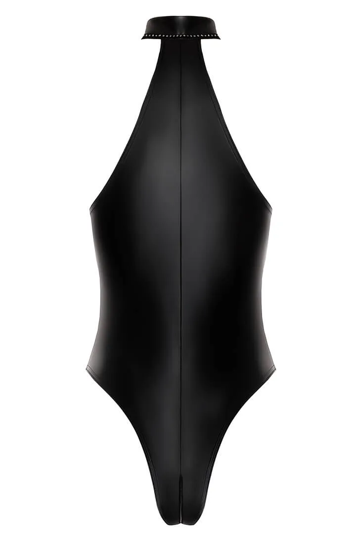 Black wet look halter neck bodysuit - Highly Treasured