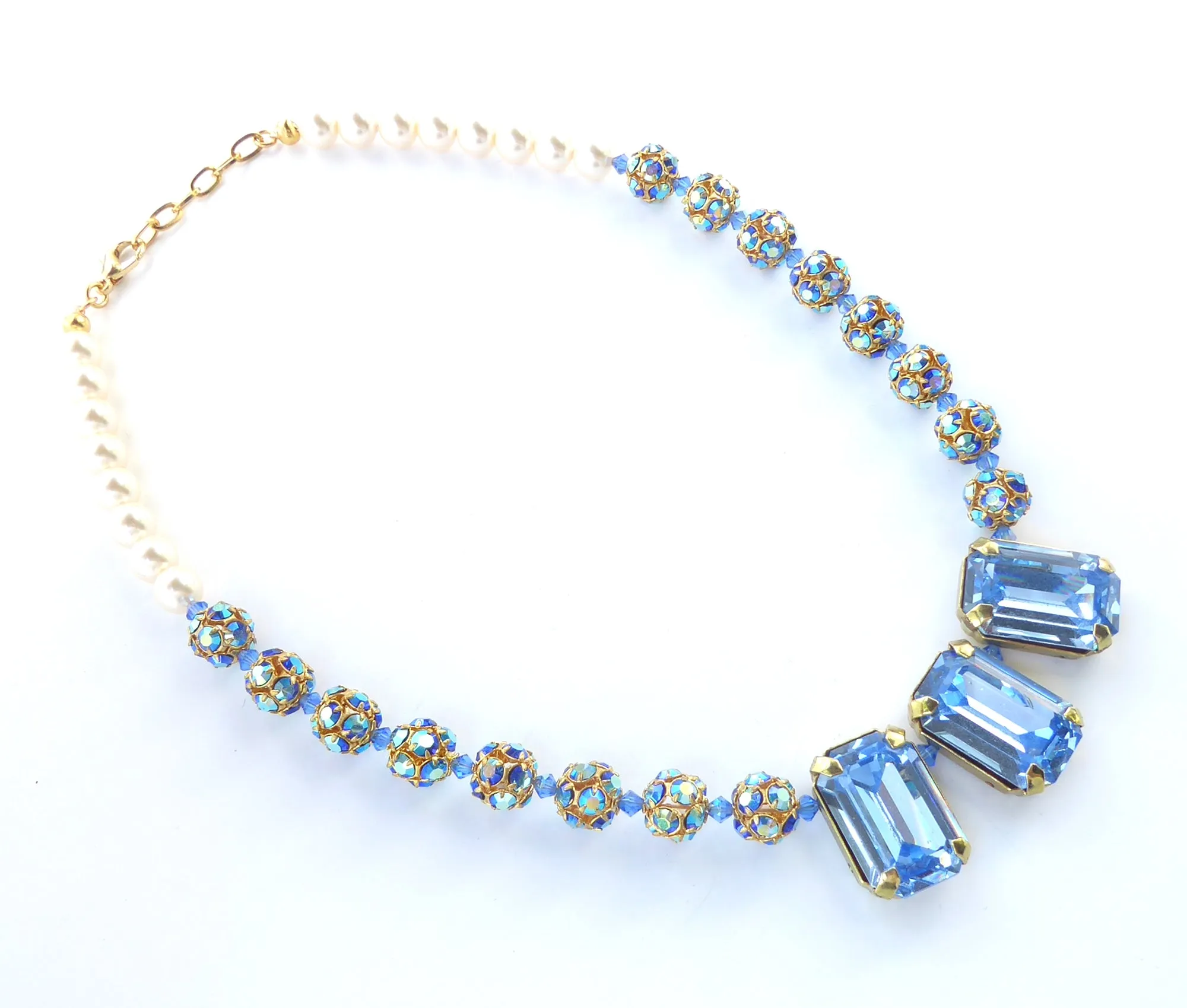 Blue crystal necklace