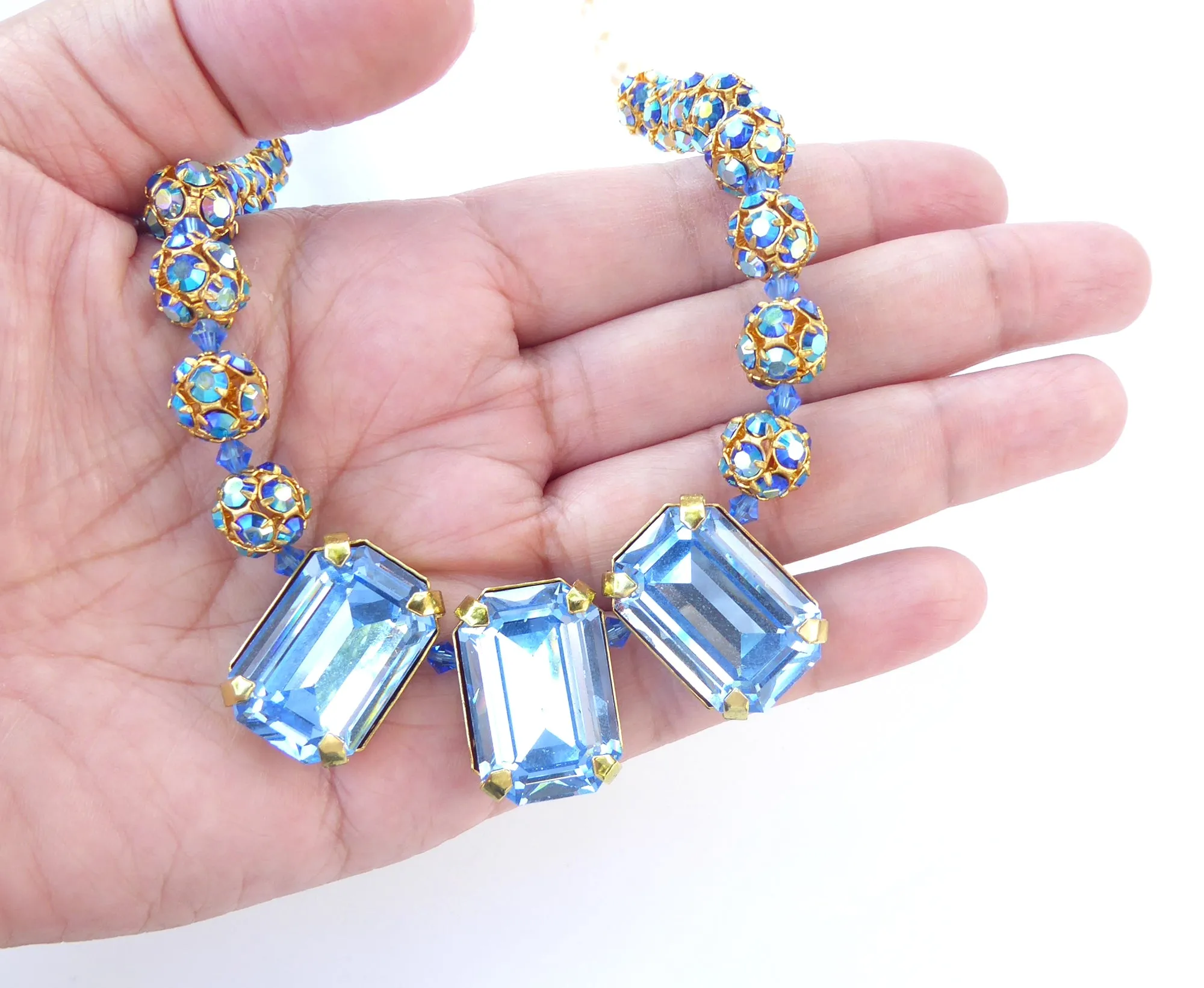Blue crystal necklace