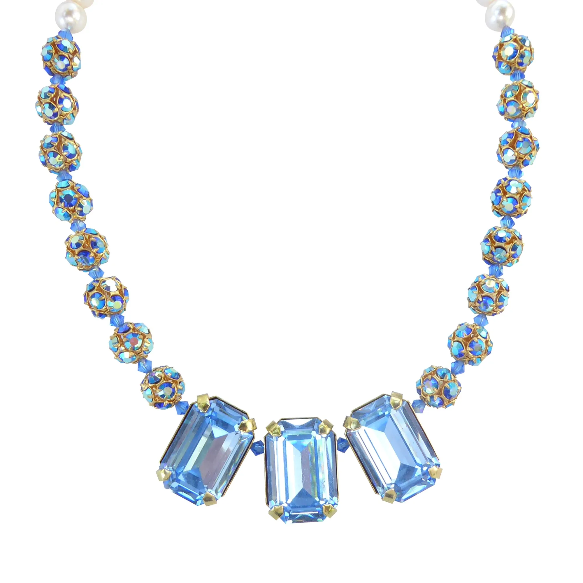 Blue crystal necklace