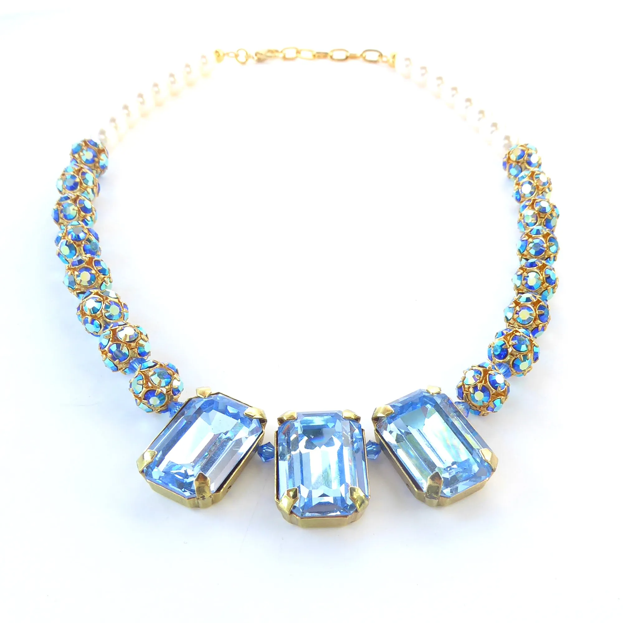 Blue crystal necklace
